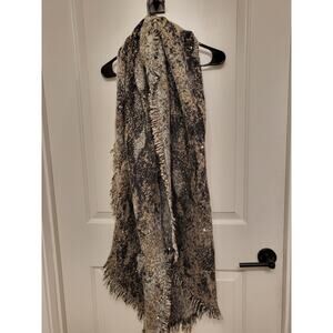 INC International Concepts Zebra-Print Sequined Blanket Wrap Brown